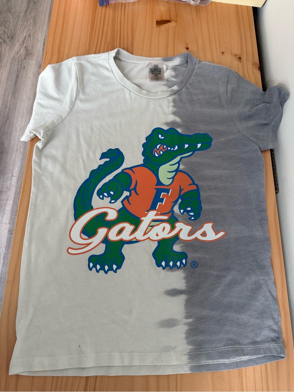 Florida Gators Gray and White Tie Dye Shirt - Girls XL